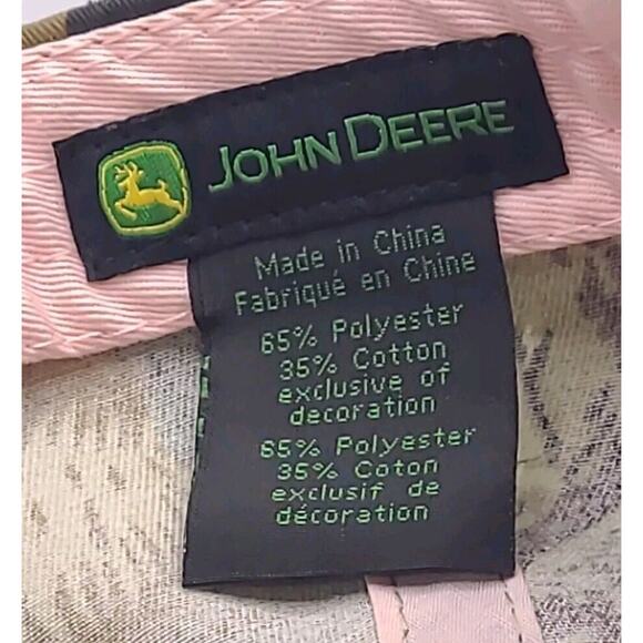 John Deere Season Womens Farmer Hat Camo Green Pink Edge Snap Back EUC‎ - Picture 9 of 11
